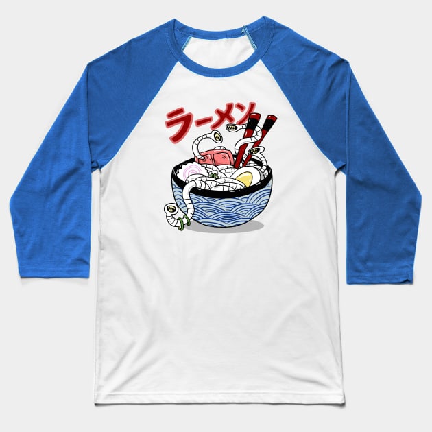 Tapeworm Goodness Tasty Ramen! Baseball T-Shirt by SNK Kreatures